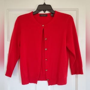 Red cashmere cardigan